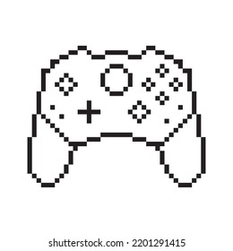 Video game controller vector illustration Gamepad sign Pixel art style