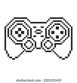 Video game controller vector illustration Gamepad sign Pixel art style