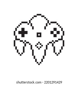 Video game controller vector illustration Gamepad sign Pixel art style