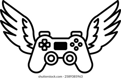 A video game controller with wings on it