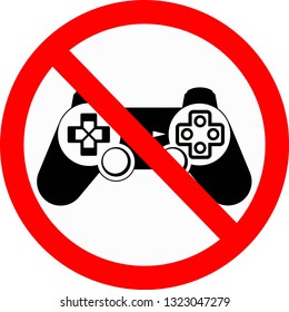 video game controller,it is forbidden to play. vector image