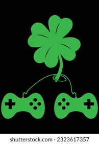 Video game controllers St. Patrick's day vector art design, eps file. design file for t-shirt. SVG, EPS cuttable design file