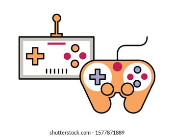 video game controls handle icons vector illustration design