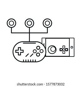 video game controls handle icons vector illustration design