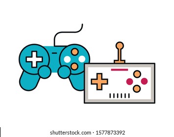 video game controls handle icons vector illustration design