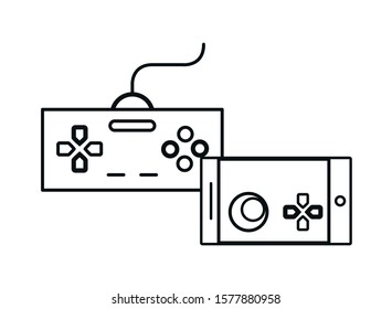 video game controls handle icons vector illustration design