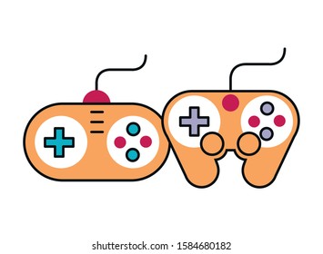 video game controls handle icons vector illustration design