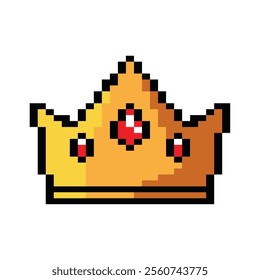 video game crown pixelated isolated