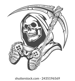 video game with danger looking grim reaper skull vector