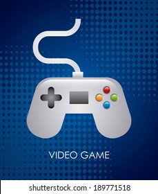 Video game design over blue background, vector illustration