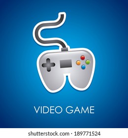 Video game design over blue background, vector illustration