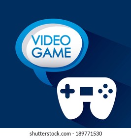 Video game design over blue background, vector illustration