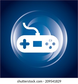 video game design over blue background vector illustration