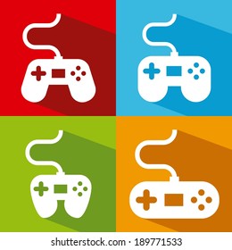 Video game design over colorful background, vector illustration