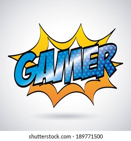 Video game design over gray background, vector illustration