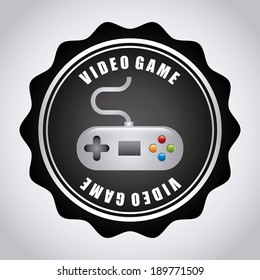 Video game design over gray background, vector illustration