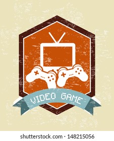 video game design over vintage background vector illustration 