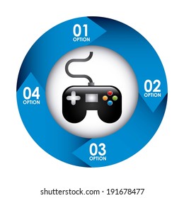 Video game design over white background, vector illustration