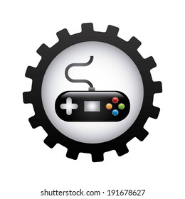 Video game design over white background, vector illustration