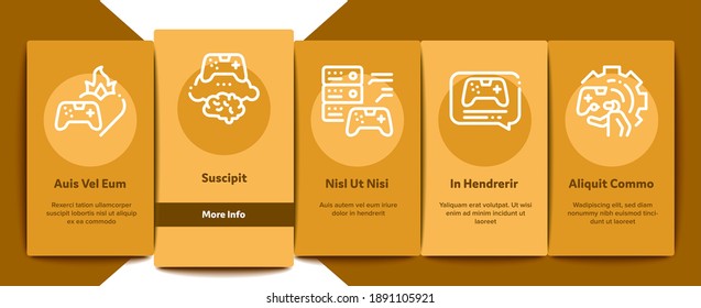 Video Game Development Onboard Mobile App Page Screen Vector. Desarrollo De Juegos, Codificación Y Diseño, Desarrollo De Aplicaciones Telefónicas E Ilustraciones De Sitios Web