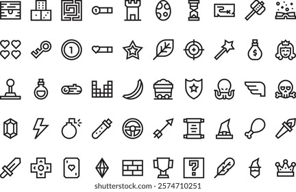 Video game elements icons High-Quality Vector Icons Collection with Editable Stroke. Ideal for Professional and Creative Projects