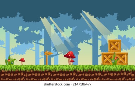 Video game. Elements and objects for a computer game. Template for building a game level. Background for arcade game. Vector illustration.
Background for games or mobile development.