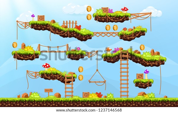 Video Game Elements Objects Computer Game Stock Vector ...