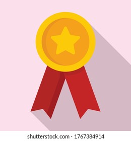 Video game emblem icon. Flat illustration of video game emblem vector icon for web design