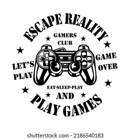 video game , gamer logo isolated on white background