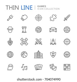 Video game genres thin ine icons