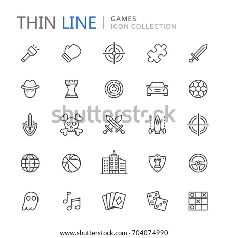 Video game genres thin ine icons