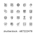 Video game genres vector icons set in editable line style