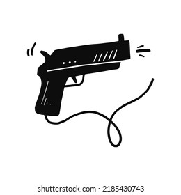 Elemento de doodle dibujado a mano por consola de videojuegos. Esbozar el estilo de línea. Ilustración vectorial aislada.