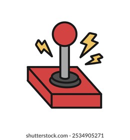 Video Game Hardware Doodle Illustration - Classic Joystick