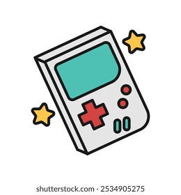 Video Game Hardware Doodle Illustration - Game Boy