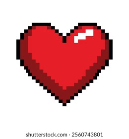 video game heart pixelated isolated