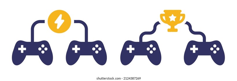 Icono de videojuego. Icono de concurso de juegos aislado en fondo blanco.