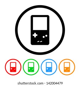 Video Game Icon with Four Color Variations