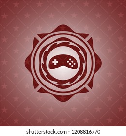 video game icon inside badge with red background