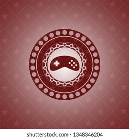 video game icon inside badge with red background