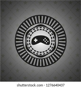 video game icon inside black badge