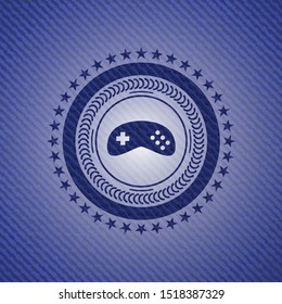 video game icon inside jean background
