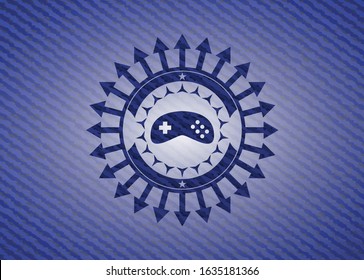 video game icon inside jean background