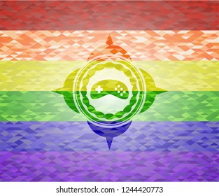 video game icon inside lgbt colors emblem 