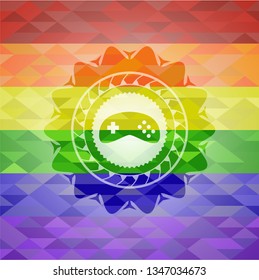 video game icon inside lgbt colors emblem 