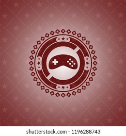 video game icon inside red emblem. Vintage.