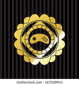 Videospielsymbol in glänzendem Emblem