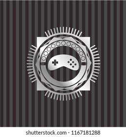 video game icon inside silvery shiny emblem