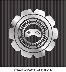 video game icon inside silvery shiny badge