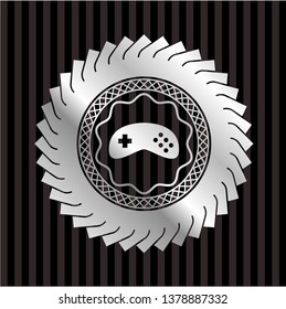 video game icon inside silvery shiny badge